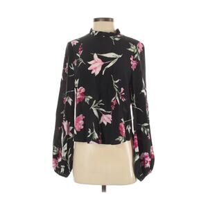 Yumi Kim silk floral blouse puff sleeves S